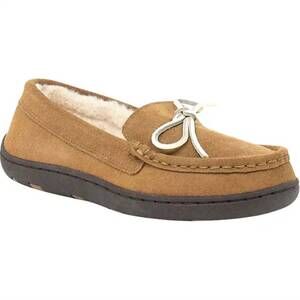 NEW TEMPUR-PEDIC women’s zada suede moccasin with plush comfort in hashbrown